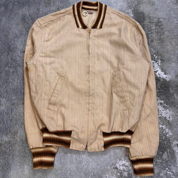 Vintage 50s Levis Brown Bomber Jacket. Levis Casual. Selvedge. Size Medium - Picture 1 of 7